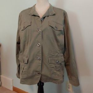 Chicos army green jacket size 3